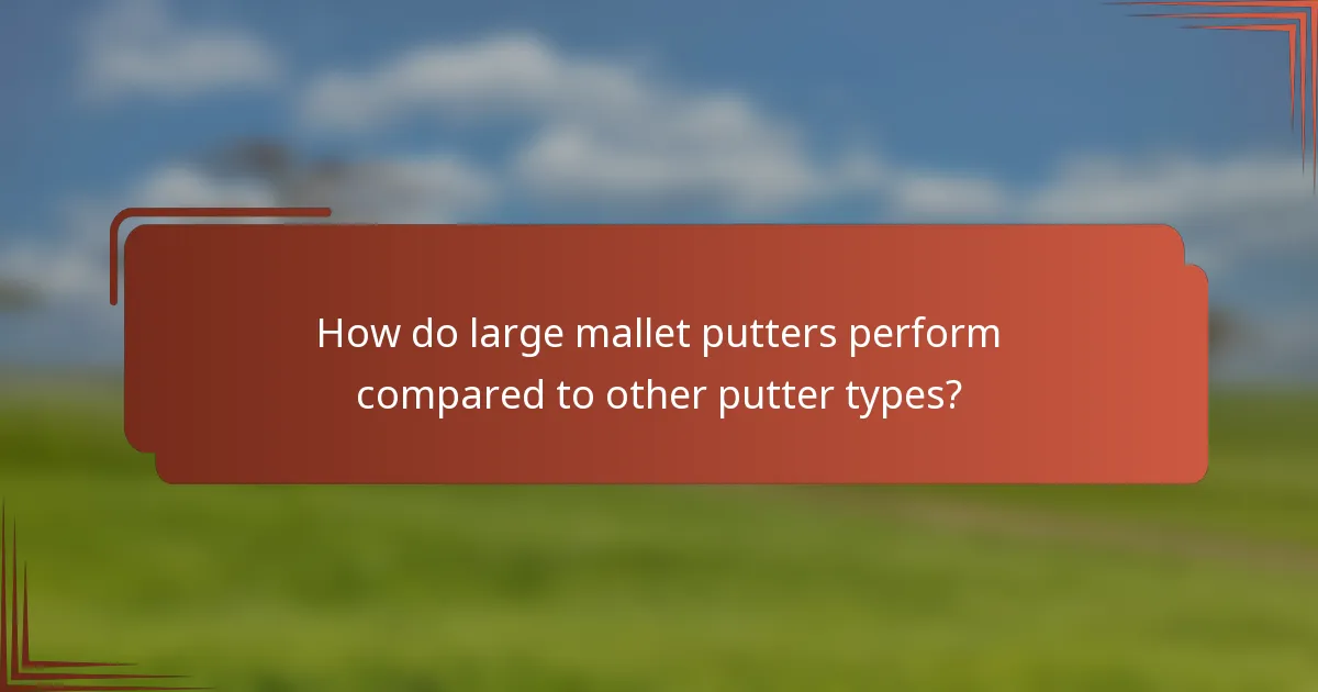 How do large mallet putters perform compared to other putter types?