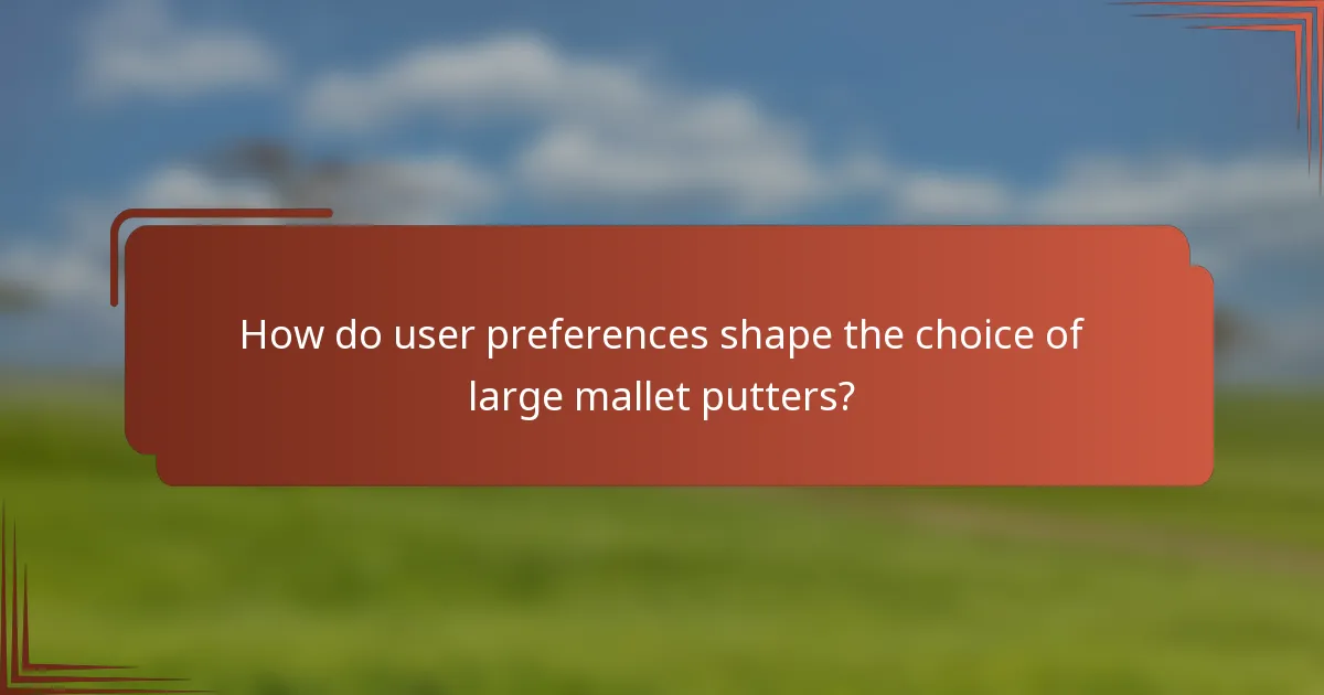 How do user preferences shape the choice of large mallet putters?