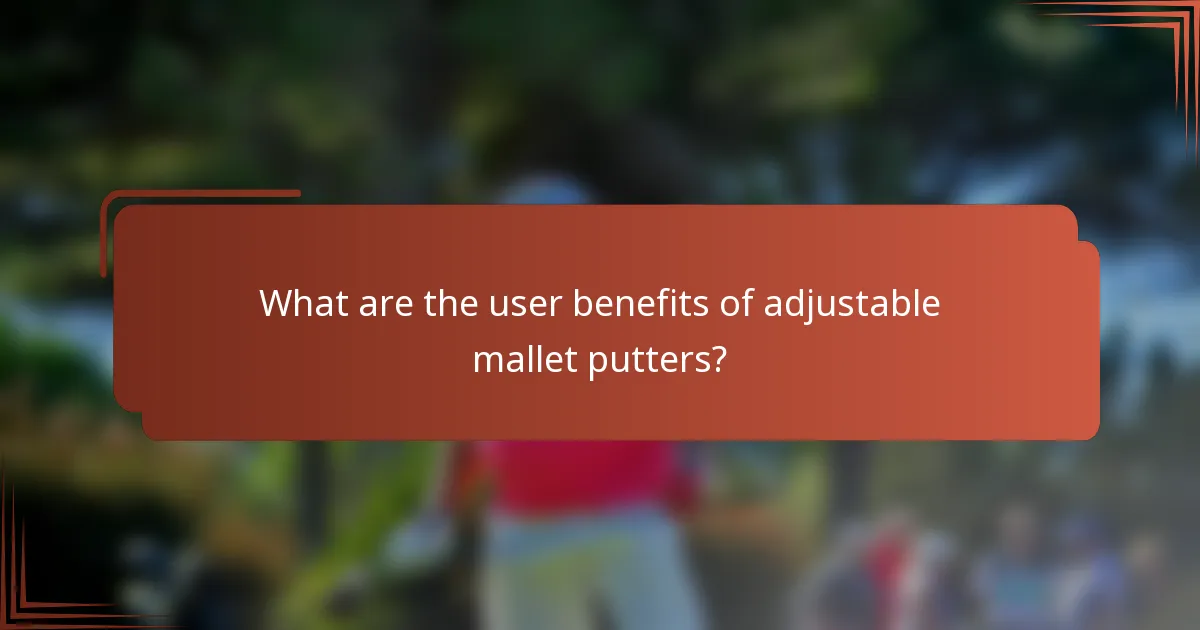 What are the user benefits of adjustable mallet putters?