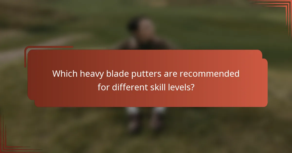 Which heavy blade putters are recommended for different skill levels?