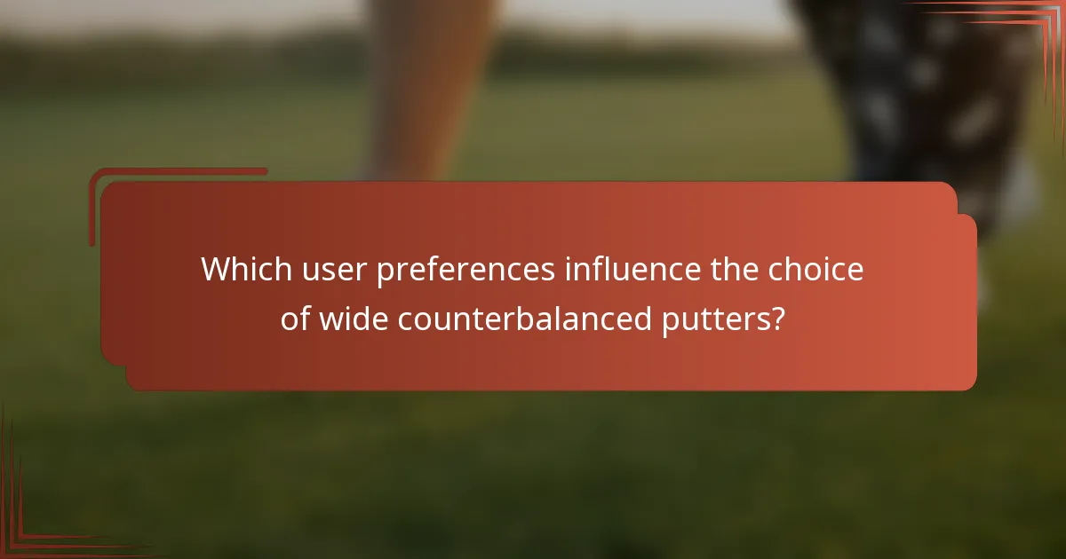Which user preferences influence the choice of wide counterbalanced putters?